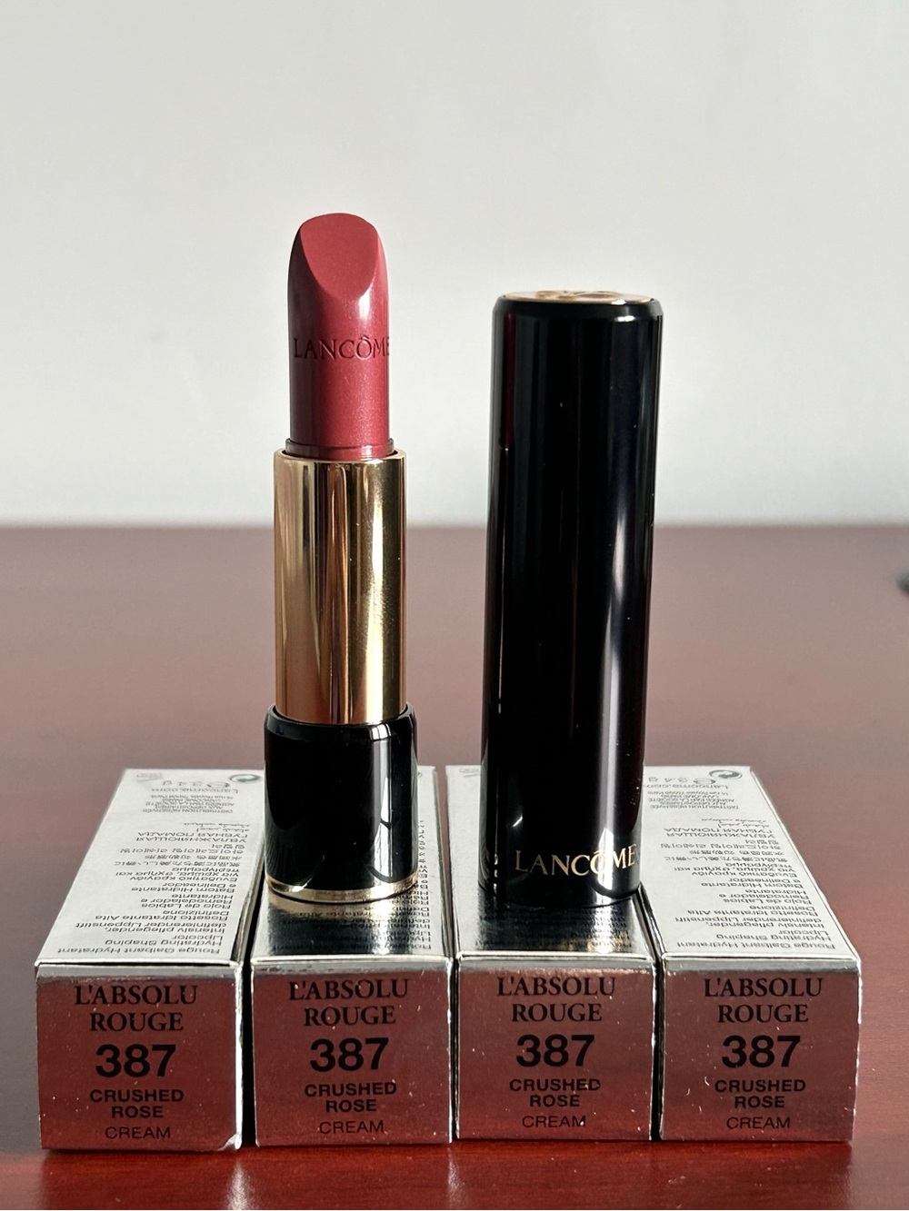 5/$99 Lancôme L'Absolu Rouge 387 Crushed Rose Cream Lipstick-full size